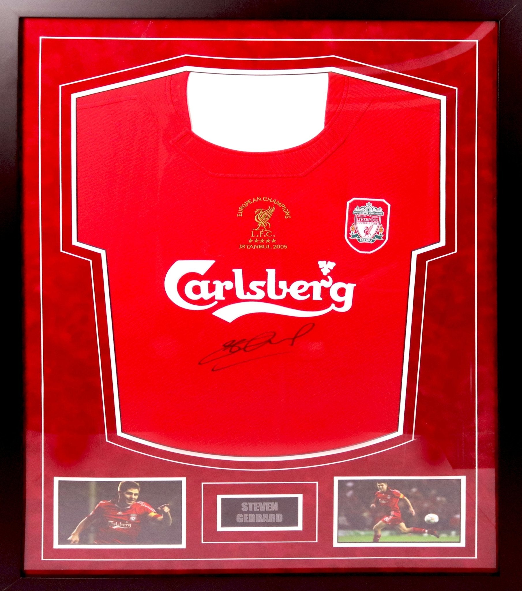 Steven Gerrard Signed Liverpool Shirt Framed Display - Memorabilia Framers Shop